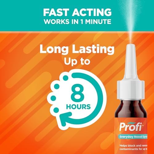 Profi Everyday Nasal Spray – Up to 8 Hours Defense Against Germs & Allergies | 180 Sprays, 0.58 oz | Made in USA