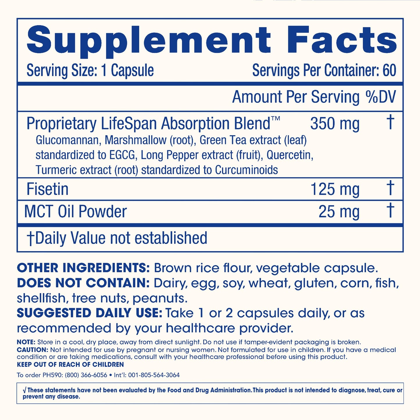 ProHealth Fisetin Supplements – 15X Better Absorption from Polyphenol Blend + MCT Oil | 125mg x 60 Servings