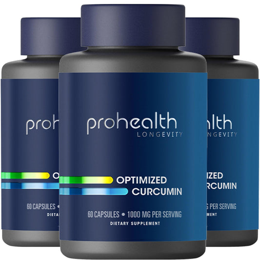 ProHealth Turmeric Curcumin with Longvida – 286x More Bioavailable, 1000 mg per Serving, 60 Caps per Bottle, 3-Pack