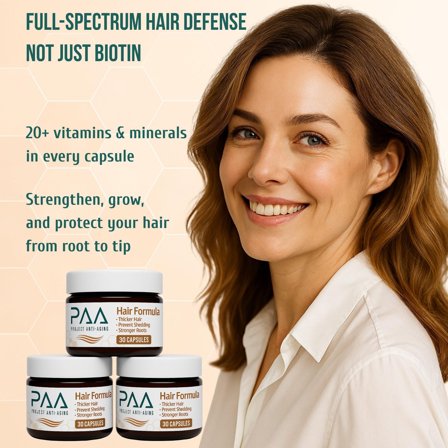 Hair Growth Vitamins for Women 40+ – Perimenopause Support & Fuller Hair