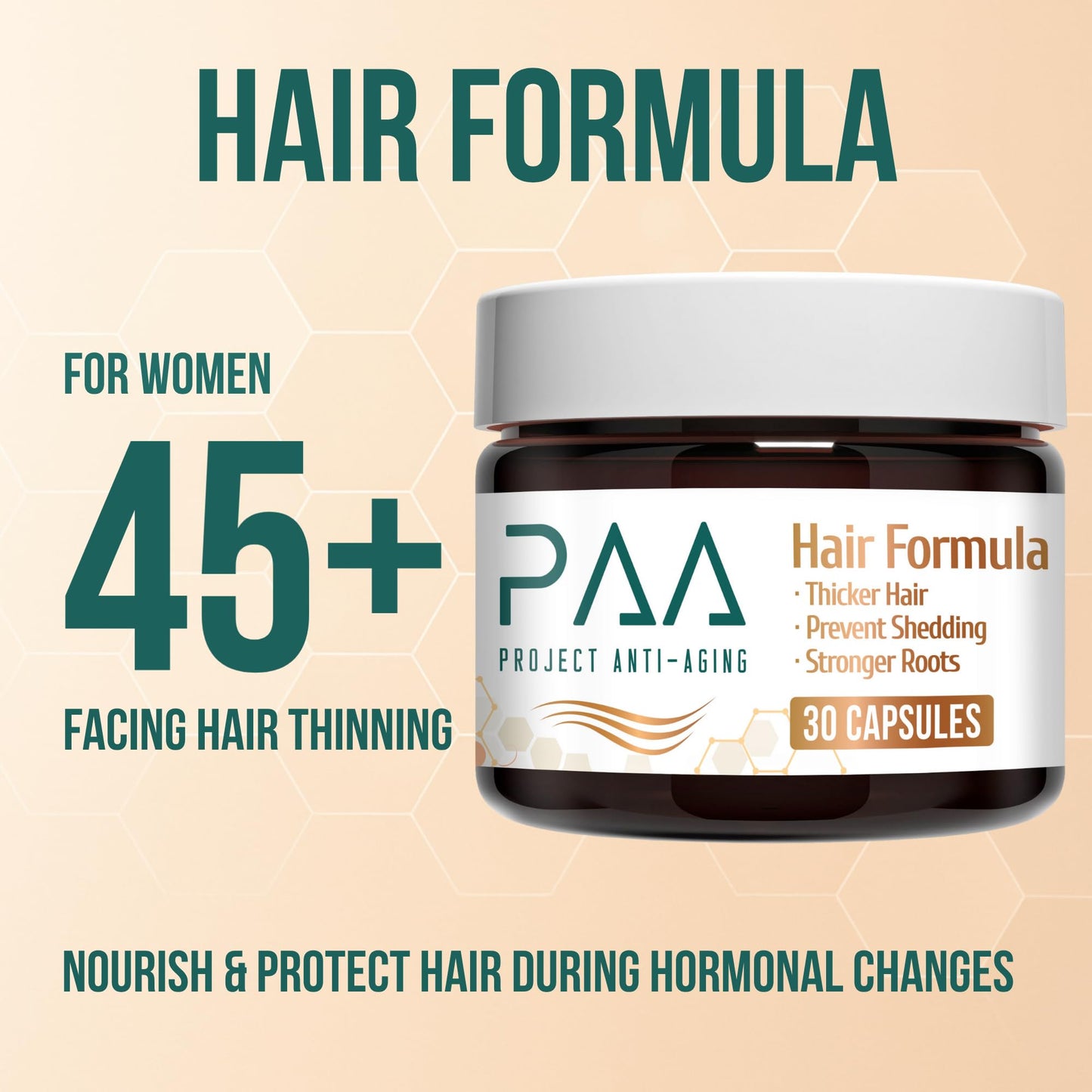 Hair Growth Vitamins for Women 40+ – Perimenopause Support & Fuller Hair