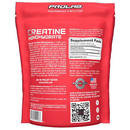 ProLab Nutrition Creatine Monohydrate Micronized Powder 1000g - Pure Creatine for Muscle Strength, Power & Endurance (Unflavored, 5g per serving, 200 servings)