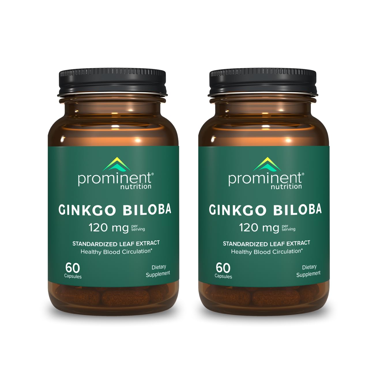 Prominent Ginkgo Biloba 120mg - Memory & Focus Support | Vegan, Non-GMO | 2-Pack
