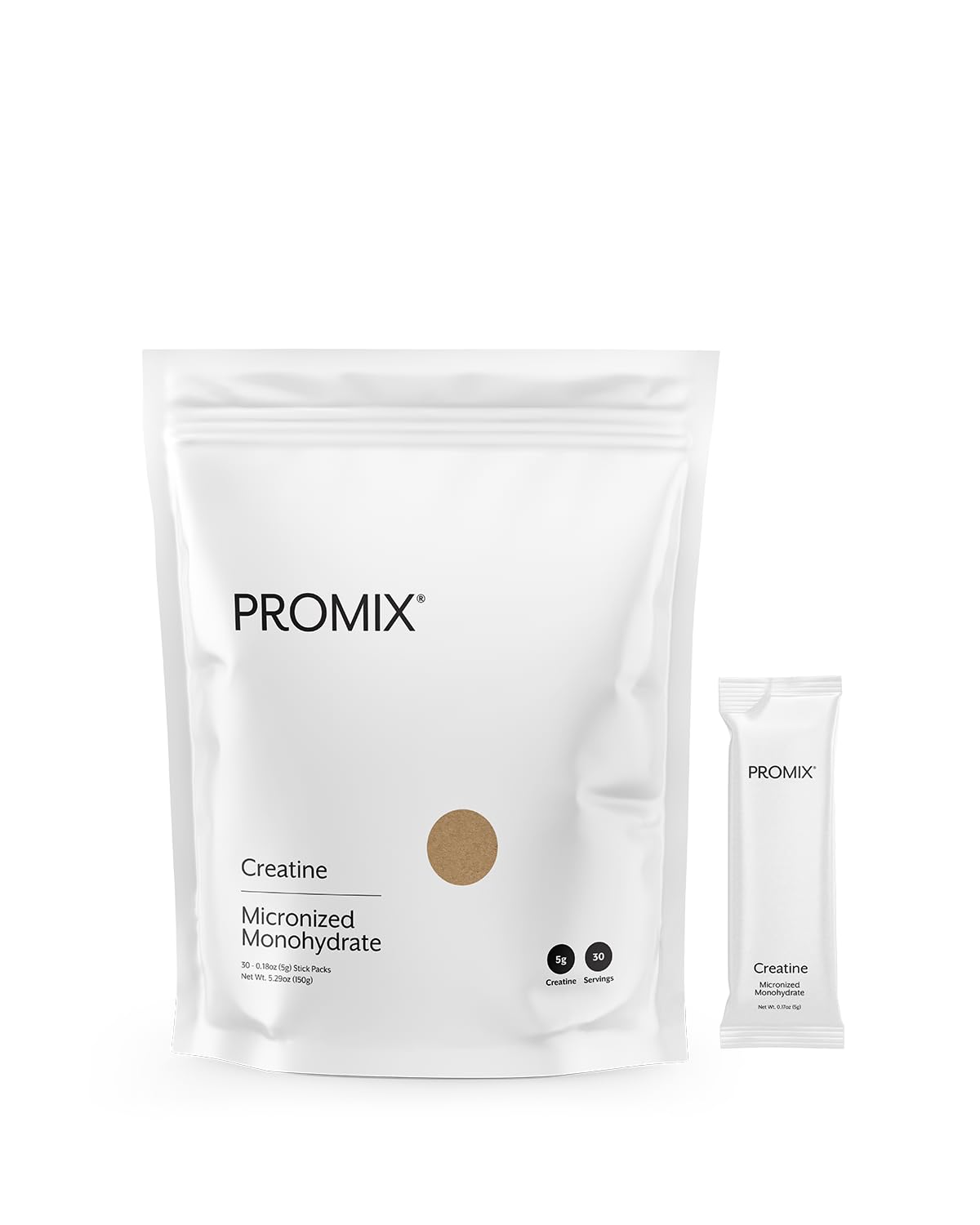 ProMix Nutrition Creatine Monohydrate Travel Packs – 5g Micronized Creatine, 30 Servings, Vegan