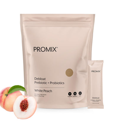 ProMix Nutrition Debloat: Prebiotics & Probiotics for Bloating Relief (White Peach) - 30 Servings