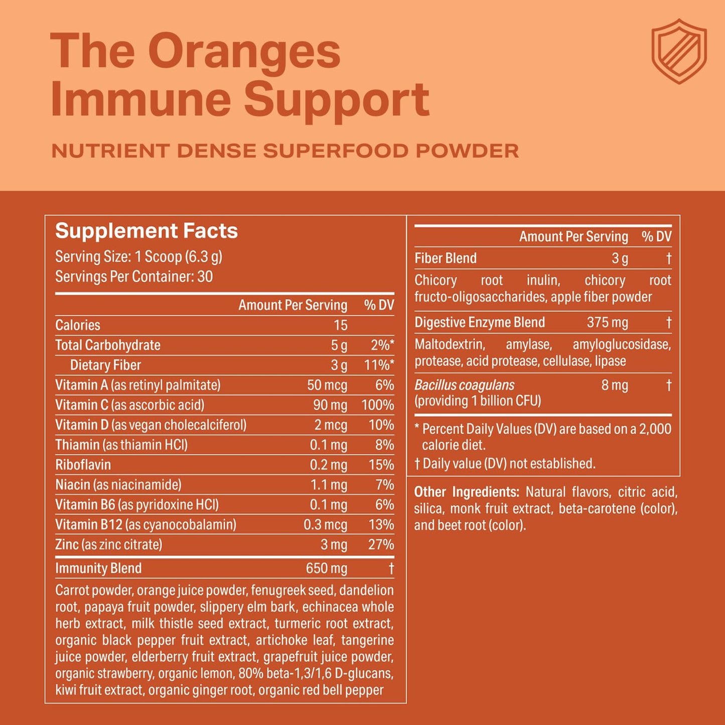 Proper Orange Immune Support – Orange Tangerine Drink Mix with Elderberry, Vitamin C, Zinc & Probiotics