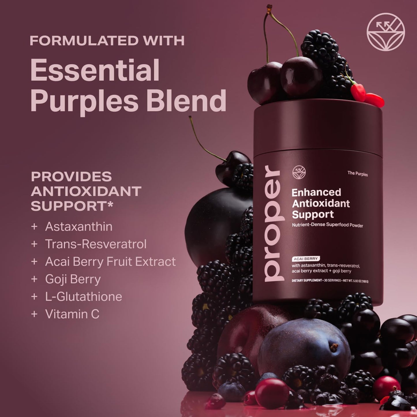 Proper The Purples Nutrient-Dense Superfood Powder – Antioxidant & Cellular Support