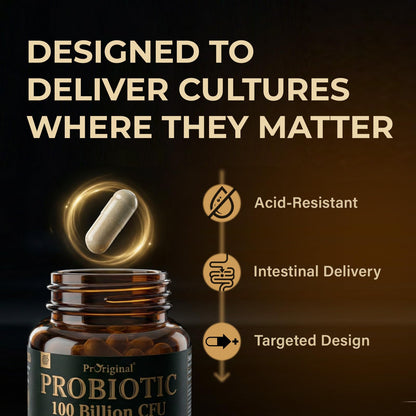 Proriginal Probiotics for Women & Men – 100 Billion CFU, 35 Strains, Prebiotics & Enzymes, 180 Caps