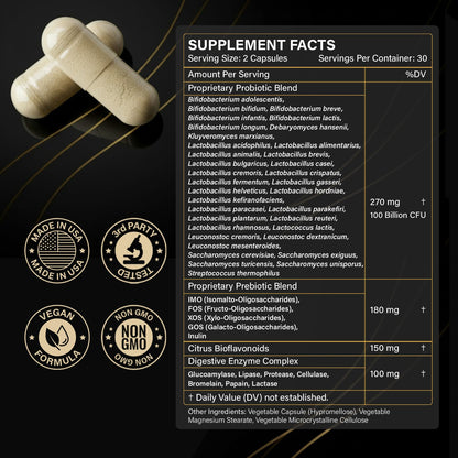 Proriginal Probiotics with Prebiotics — 100 Billion CFU, 35 Strains, Vegan, Non-GMO, 120 Capsules