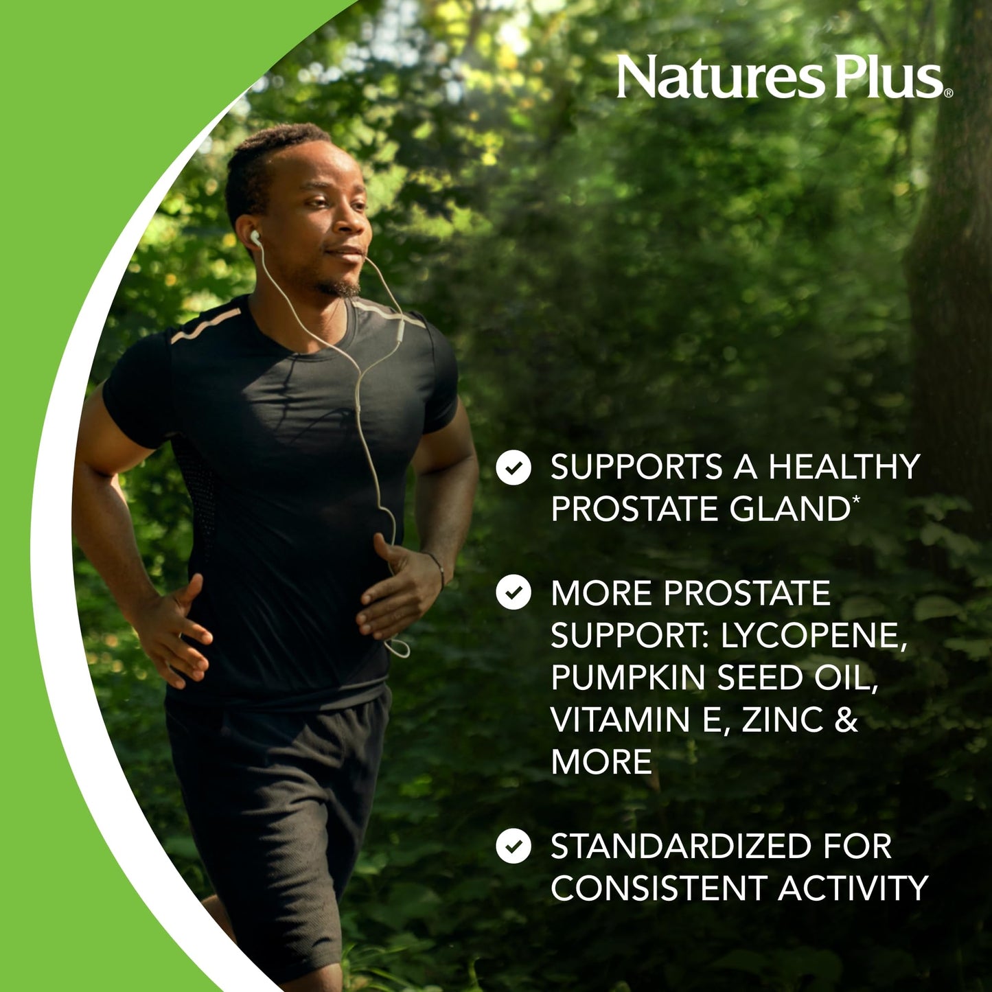 Natures Plus ProstActin Herbal Actives – Prostate Support with Saw Palmetto, Pygeum & Pumpkin Seed Oil, 60 Softgels (30 Servings) | Gluten-Free