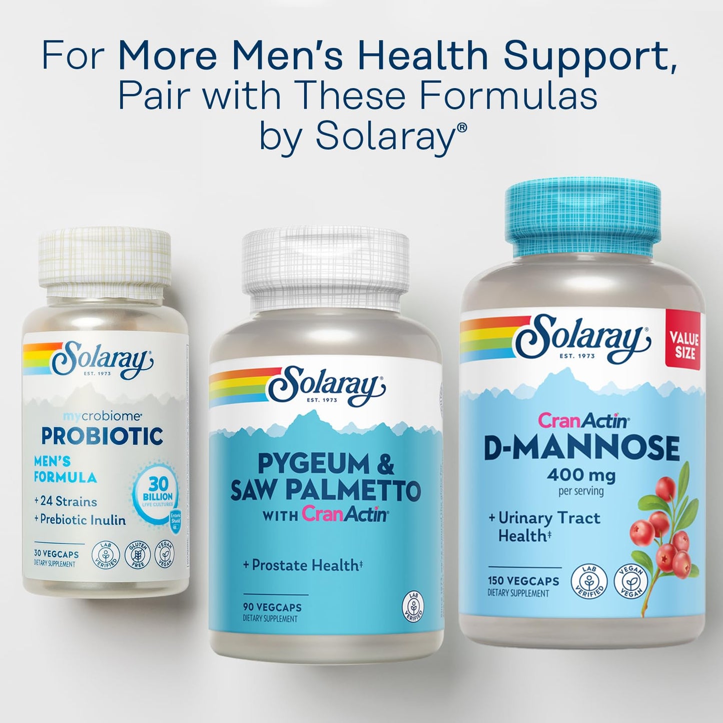 Solaray Pygeum & Saw Palmetto with Cranactin – Prostate Support, 90 Count
