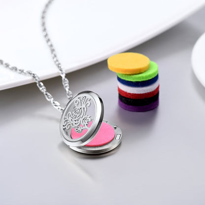 PROSTEEL Diffuser Necklace – Aromatherapy Locket Pendant in Stainless Steel