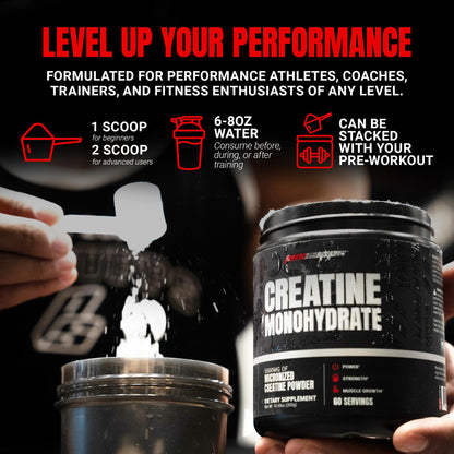 PROSUPPS Creatine Monohydrate Powder for Men & Women, Unflavored - 5,000 mg per Scoop, 60 Servings