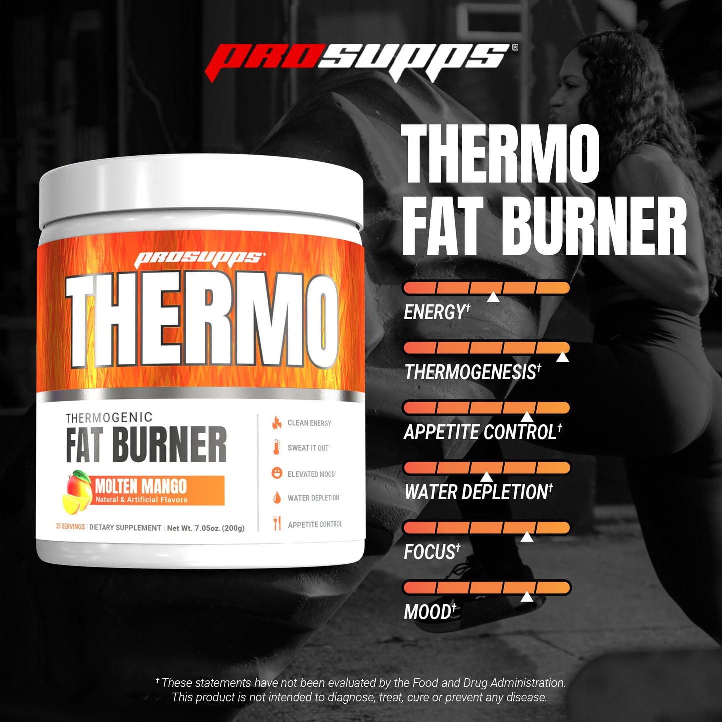 PROSUPPS Thermogenic Fat Burner Powder Molten Mango – Metabolism & Energy Booster