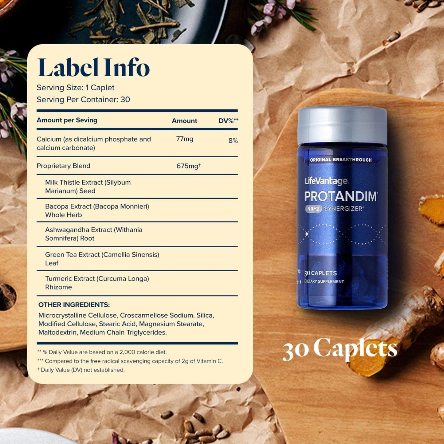 LifeVantage Protandim Nrf2 Synergizer (30 Caps) – 5-Herb Antioxidant Formula