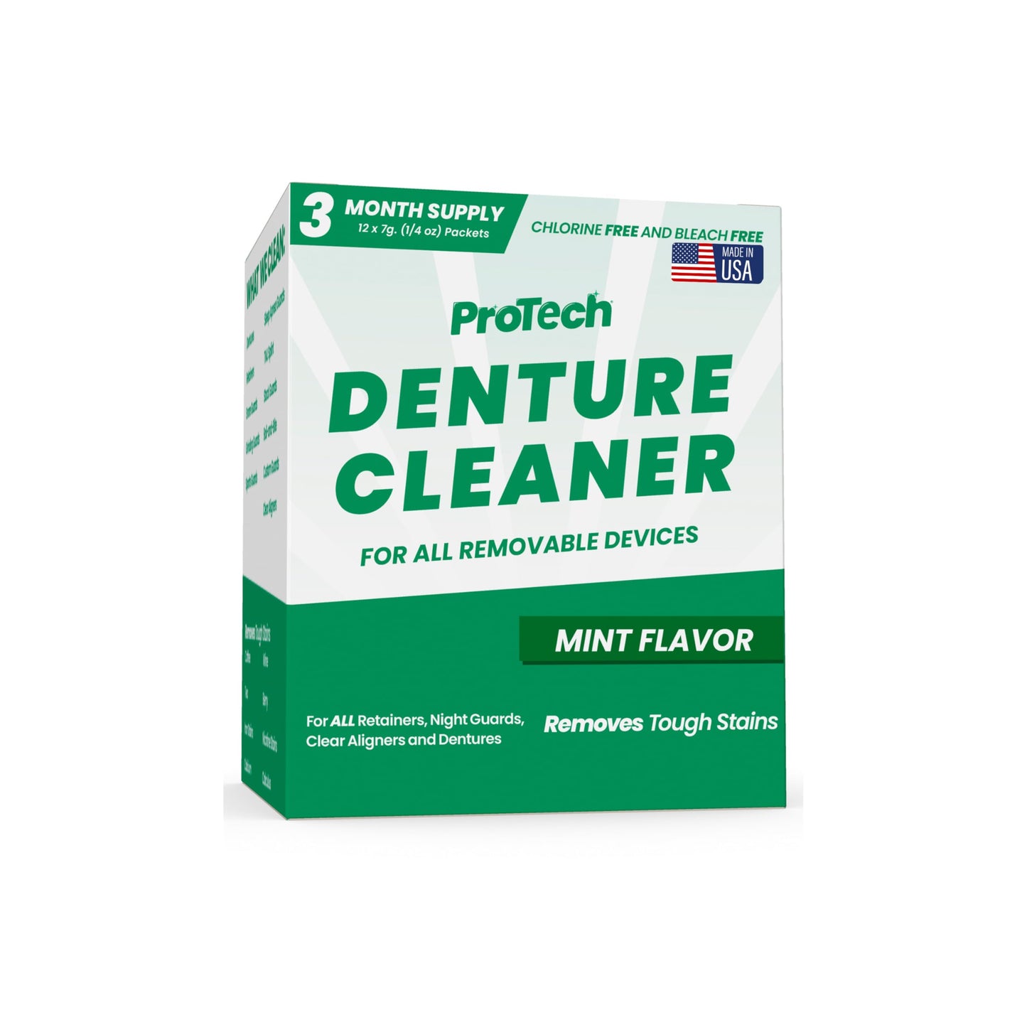 Protech Denture Cleaner Foils – 7g (3-Month Supply) for Dentures & Retainers