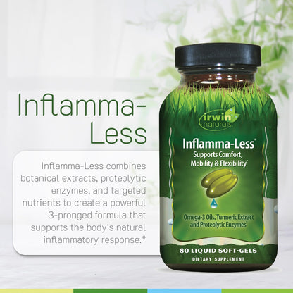 Irwin Naturals Inflamma-Less 80 Liquid Softgels – Comfort, Mobility & Flexibility