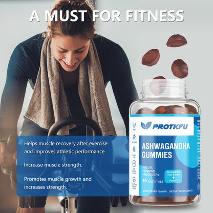 ProTKFU 2 Pack Ashwagandha & Vitamin D3 Gummies – Sleep & Stress Support