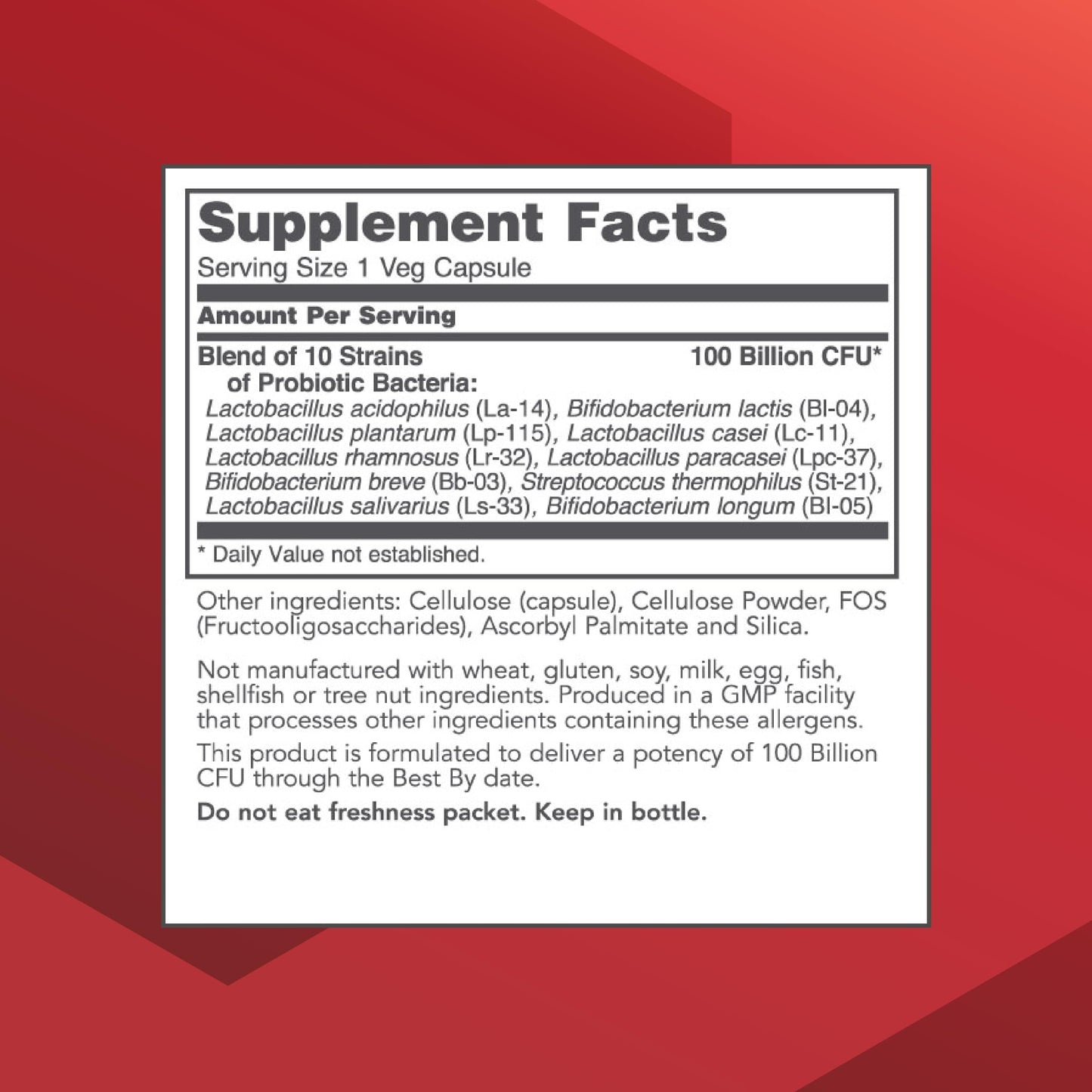 Proto Dophilus 100 Billion Probiotic – 10 Strains | Digestive Health & Detox (30 Veg Caps)
