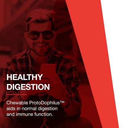 Protocol Chewable Protodophilus - 10 Billion CFU Probiotic | 60 Chewables, Vegan & Halal