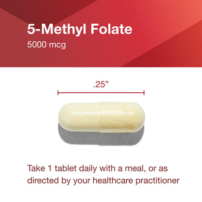 Protocol For Life Balance 5-Methylfolate 5,000 mcg – Brain Support – Vegan Kosher – 50 Veg Caps