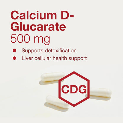 Calcium D-Glucarate 500mg Detox Support – Non-GMO, Dairy Free | Protocol for Life Balance