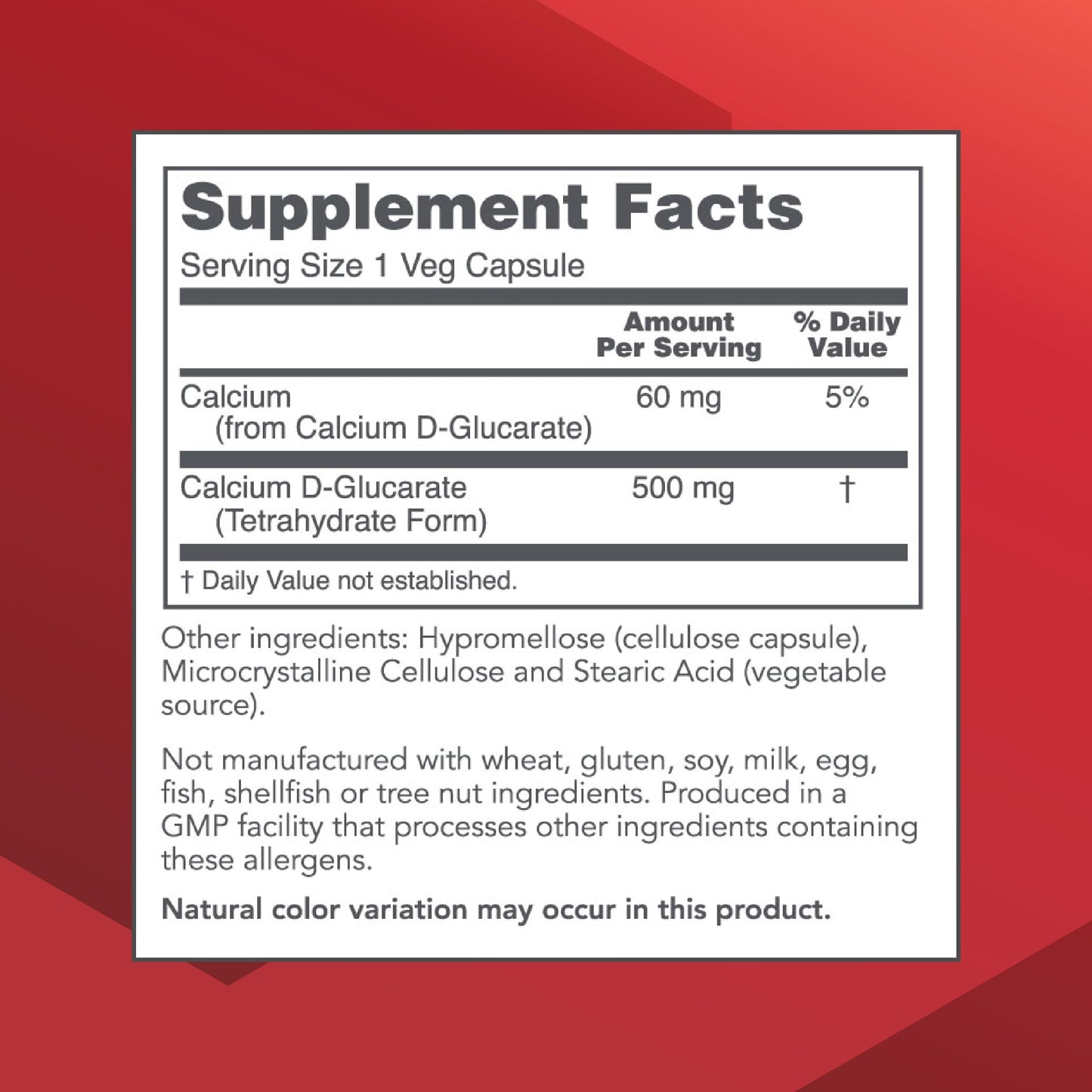 Calcium D-Glucarate 500mg Detox Support – Non-GMO, Dairy Free | Protocol for Life Balance