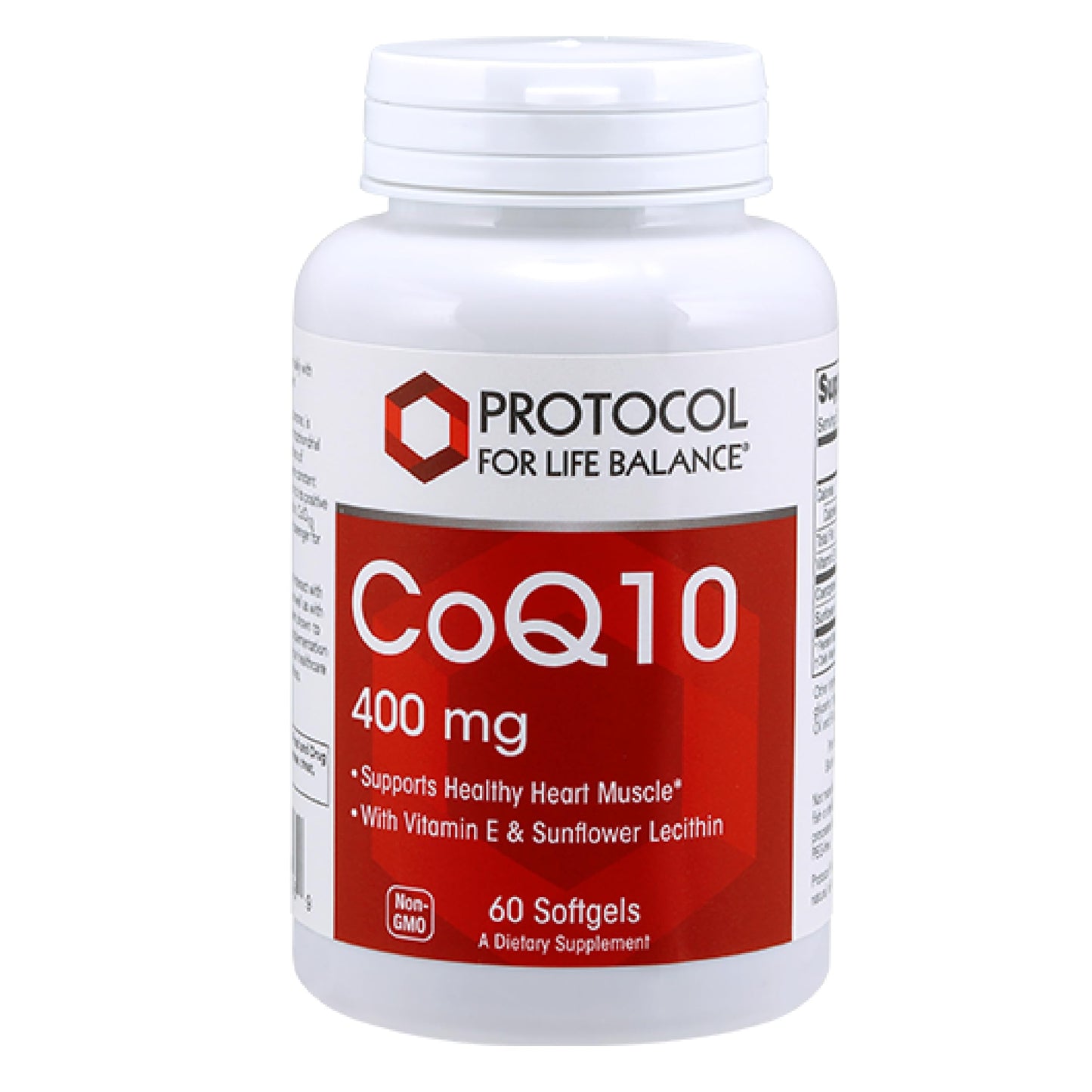 CoQ10 400mg with Vitamin E & Soy Lecithin - Protocol For Life Balance | 60 Softgels