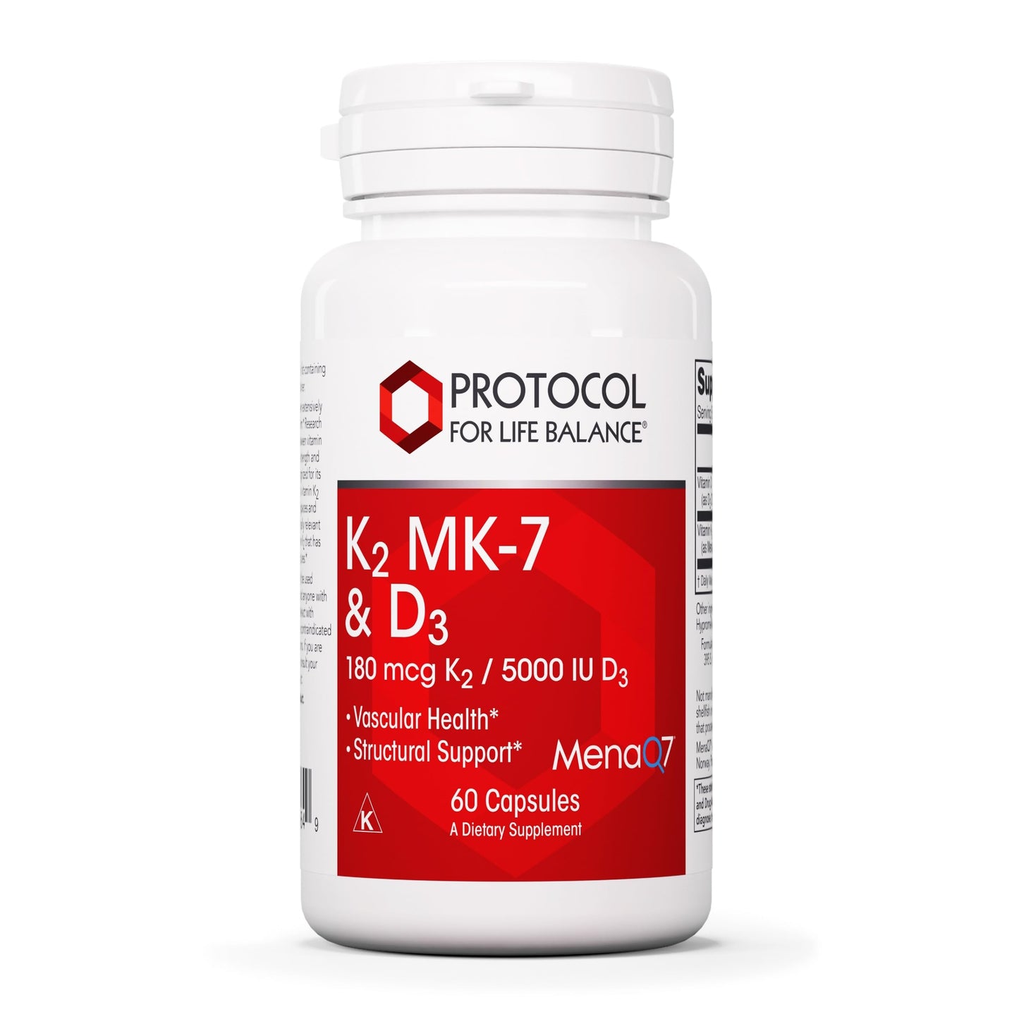 Protocol For Life Balance K2 MK-7 & D3 – Bone Health & Vascular Support, 60 Veg Capsules