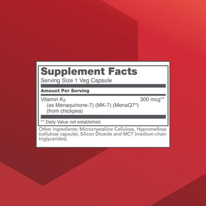 Protocol For Life Balance MK-7 Vitamin K2 300mcg - Extra Strength - 60 Veg Capsules (Non-GMO & Vegan)