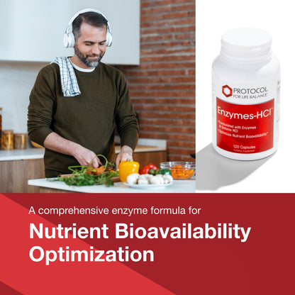 Protocol for Life Balance Enzymes-HCl - Digestive Enzymes with Bromelain | 120 Capsules
