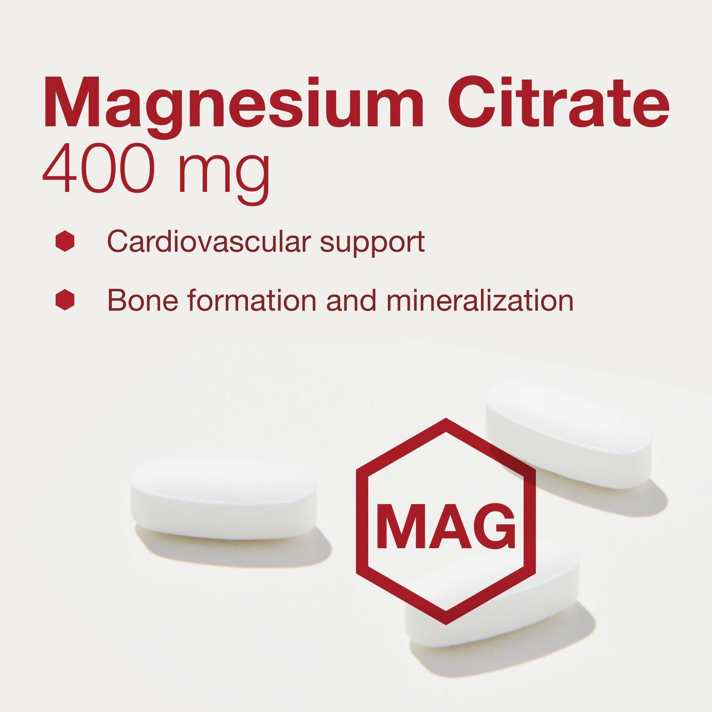 Magnesium Citrate 400mg – Heart Health & Bone Support | Protocol for Life Balance | Vegan, Kosher & Halal | 100 Tabs (Pack of 2)