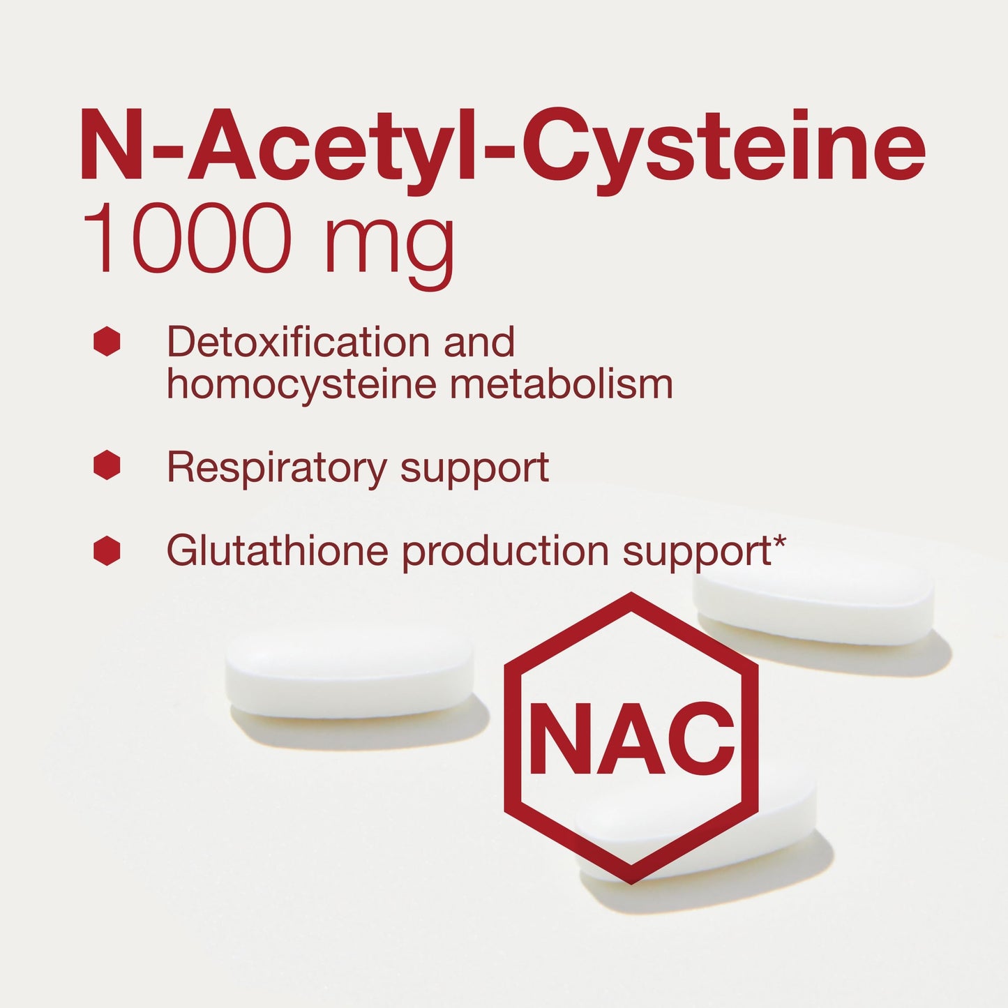 PROTOCOL FOR LIFE BALANCE NAC N-Acetyl Cysteine 1000mg - Glutathione Production & Respiratory Support - 120 Tabs