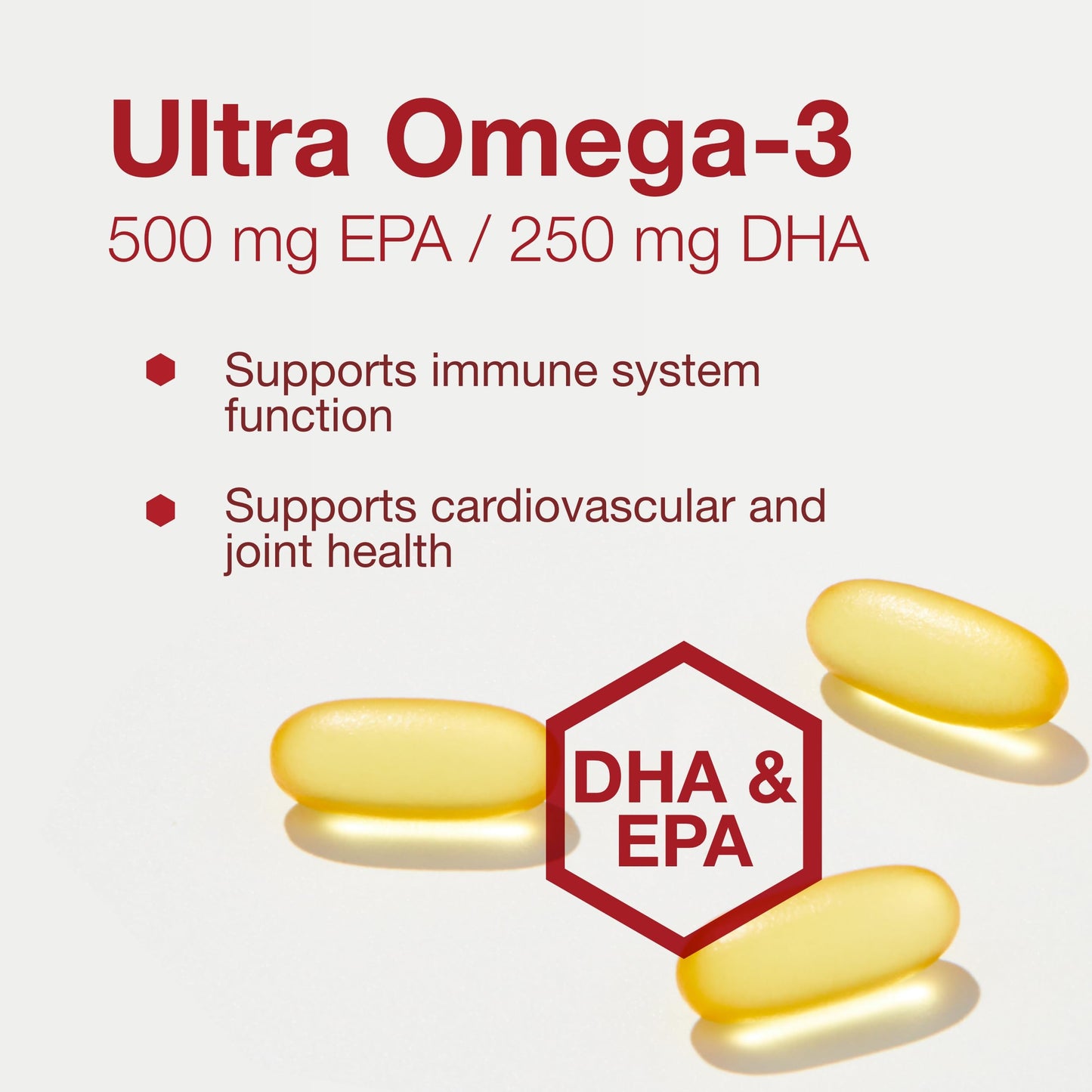 PROTOCOL FOR LIFE BALANCE Ultra Omega-3 500mg EPA/250mg DHA – Fish Oil for Brain & Heart Health, Non-GMO & Halal, 90 Softgels