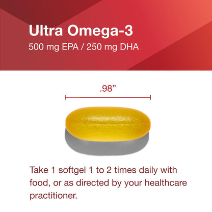 PROTOCOL FOR LIFE BALANCE Ultra Omega-3 500mg EPA/250mg DHA – Fish Oil for Brain & Heart Health, Non-GMO & Halal, 90 Softgels