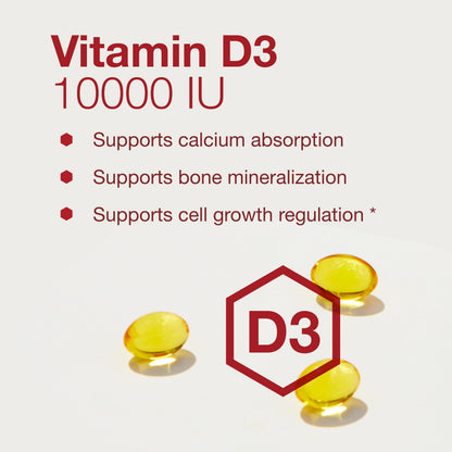 Vitamin D3 10,000 IU – Immune Support & Bone Health (Pack of 2) | Protocol For Life Balance