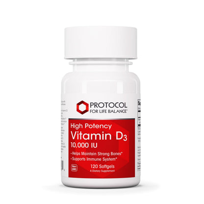 PROTOCOL FOR LIFE BALANCE Vitamin D3 10,000 IU – Immune Support, 120 Softgels