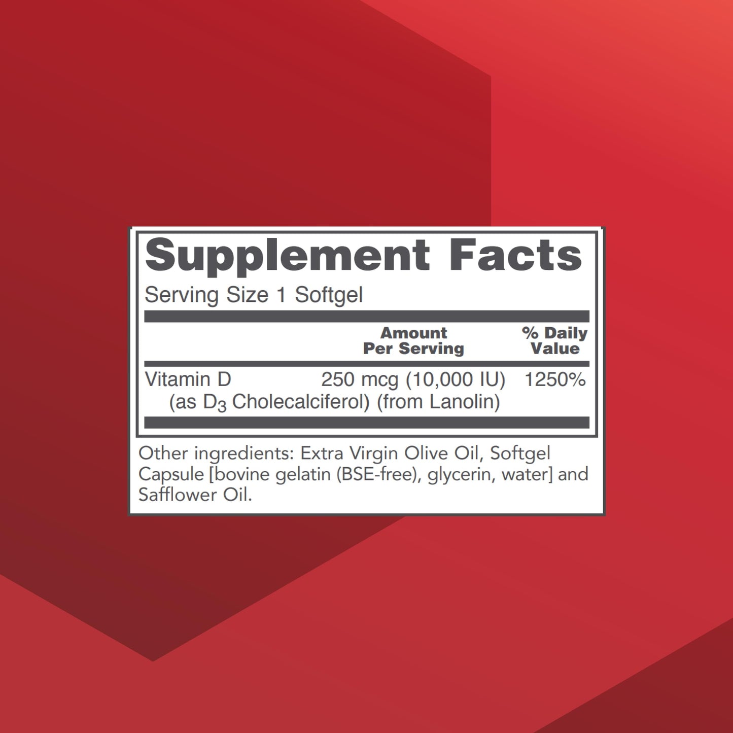 PROTOCOL FOR LIFE BALANCE Vitamin D3 10,000 IU – Immune Support, 120 Softgels