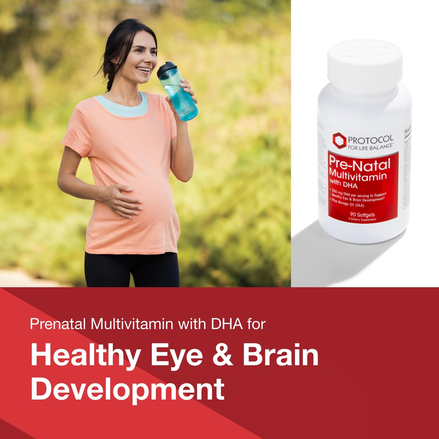 Protocol Pre-Natal DHA Multivitamin - 250 mg DHA - Halal & Dairy Free - 90 Softgels