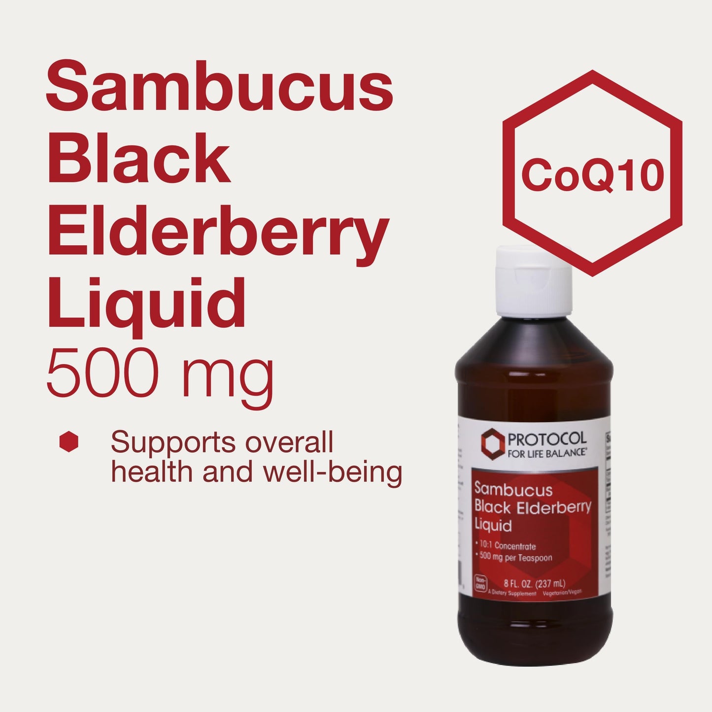 Protocol Sambucus Black Elderberry Liquid - 500 mg - Non-GMO, Kosher & Vegan | 8 fl oz