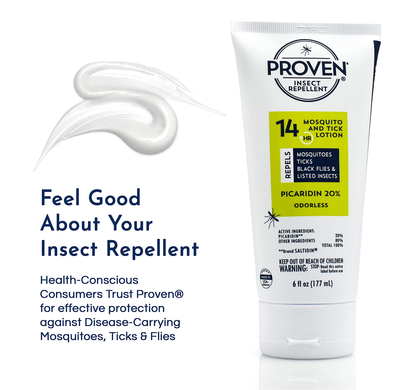 Proven Insect Repellent Lotion — 20% Picaridin, DEET-Free, Up to 14h Mosquito & Tick Protection (2-Pack)