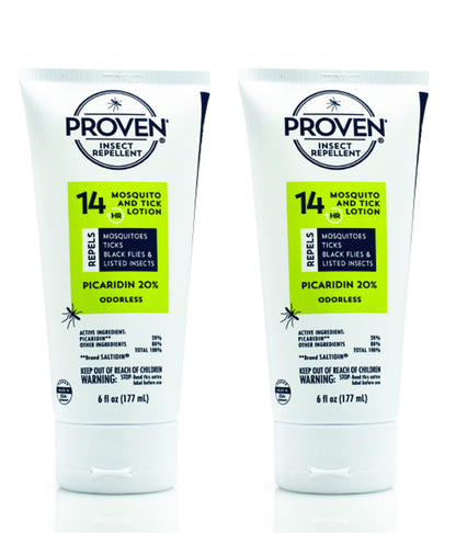 Proven Insect Repellent Lotion — 20% Picaridin, DEET-Free, Up to 14h Mosquito & Tick Protection (2-Pack)