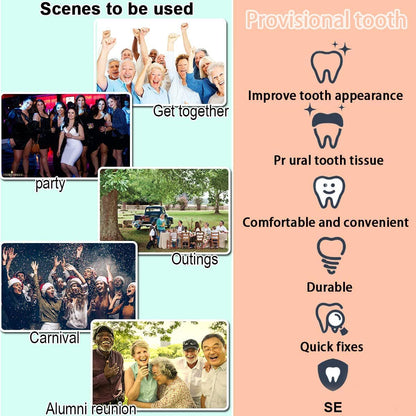 Provisional Tooth Repair Kit - Provisional Replacement Dentures DIY Heat Fit Beads (30ml, 2 Bottles) | Yuehao Beauty Supplies