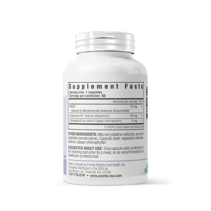 PROVITA NADH+ Forte – NADH, CoQ10 & Chlorophyll for Energy, Focus & Brain Health | Vegan Capsules