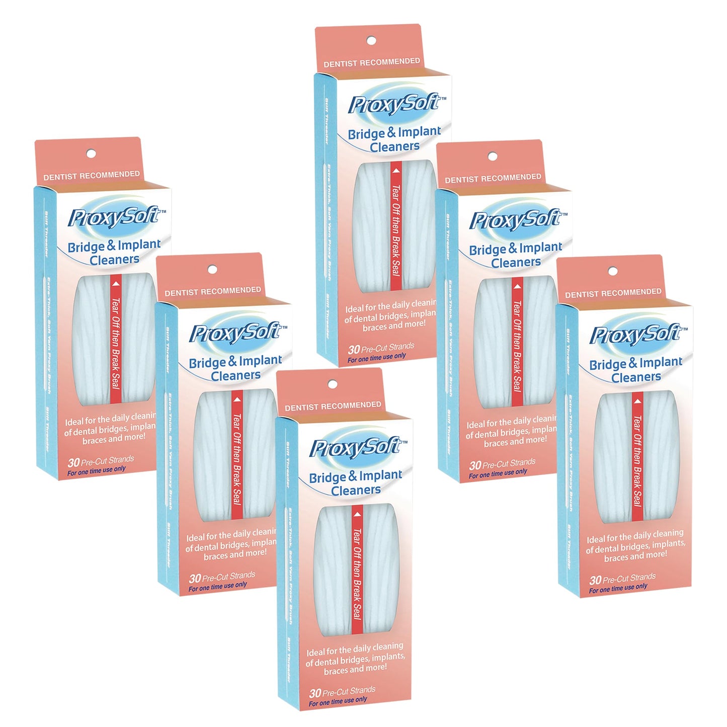 Proxysoft Dental Floss for Bridges & Implants – 6 Packs | Floss Threaders for Bridges, Implants & Braces
