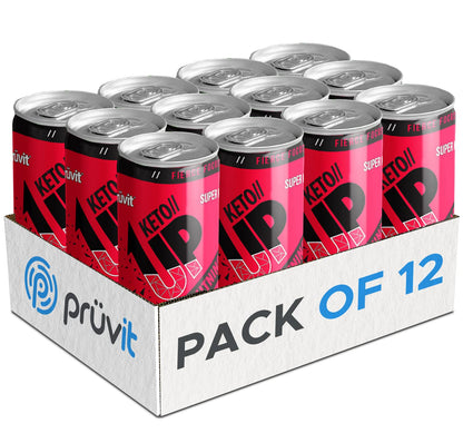 PRÜVIT Cherry Lightning Keto Up Drink – Ready-to-Drink Ketones for Focus (12 Pack)