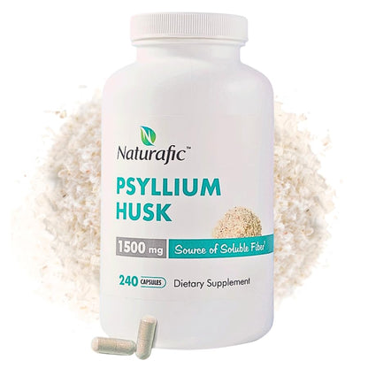 Psyllium Husk Capsules 1500mg – Digestive Health, Regularity & Weight Management | Non-GMO, 240 Capsules