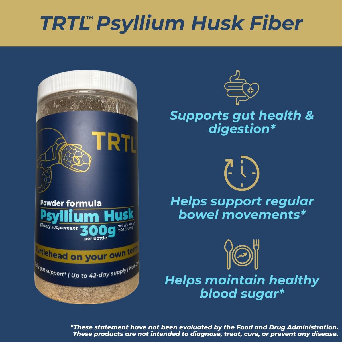 Psyllium Husk Powder – Sugar-Free and Unflavored | 6g Fiber per Serving