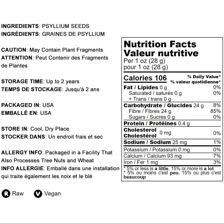 Food to Live Whole Psyllium Husks – 3 lb, Pure Psyllium Husk Flakes, Unflavored, Keto & Vegan