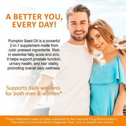Pumpkin Seed Oil Capsules 1000mg – Cold-Pressed, Hair Growth | 300 Softgels